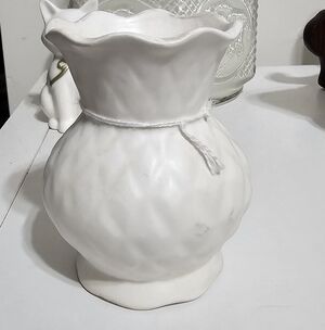 Noritake White Ceramic Vase with Textured Design